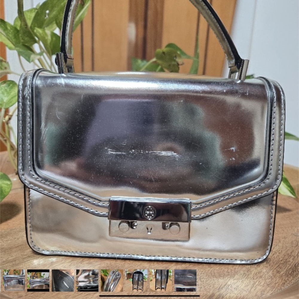Tory Burch Metallic mini top handle